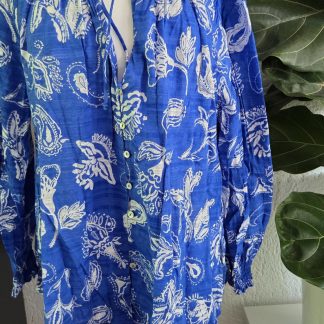 S - Zara blouse blauw wit (0526prv)