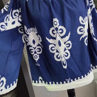 L - Shein top blauw wit nieuw (0526prv)