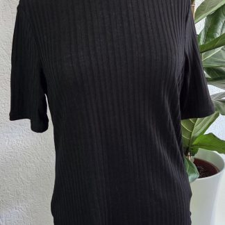 L - H&M shirt zwart streepje (0526prv)