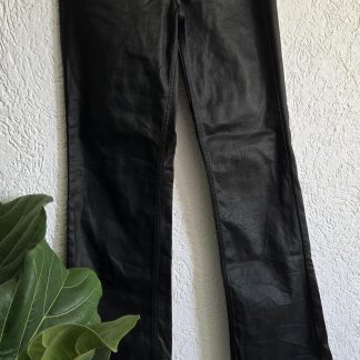 38 - H&M vegan leren broek zwart als nieuw (0526prv)