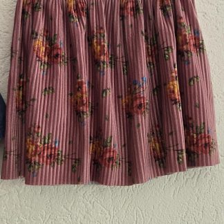 116 - Girls rok velvet bloemen (0626zut)