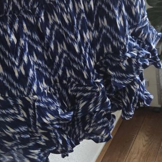 L - Cotton Club skort blauw wit (0626meg)