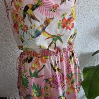 XXS/XS - Strandjurkje bloemen roze kleurtjes (0626meg)