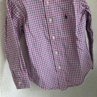 104 - Ralph Lauren overhemd roze blauw (0626zee)