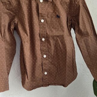 110 - H&M overhemd bruin wit stipje (0626zee)