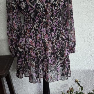 176 - Ai&Ko jurk zwart met print (0726meg)