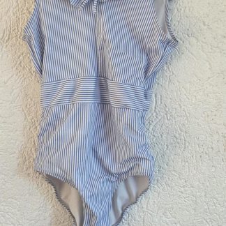 158 164 - H&M badpak blauw wit streepje (0726aj)