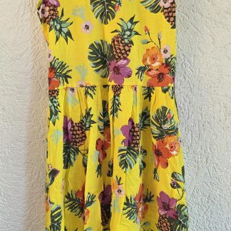 158 164 - H&M jurk geel bloemen (0726aj)