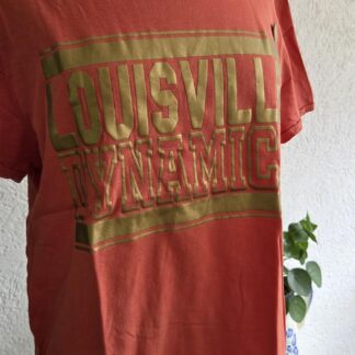 M/L - Louisville shirt oranje print goud (0726meg)