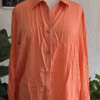 38 - Pinko zijde blouse oranje print (0726meg)