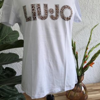 M - Liu Jo shirt wit met dierenprint logo (0726meg)