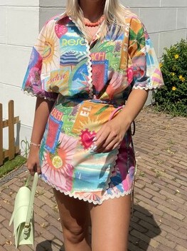 XS - Loavies set rok en blouse als nieuw (0726meg) - Afbeelding 3