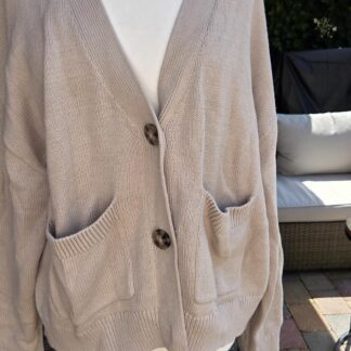 L - H&M beige vest met knopen (0826prv)