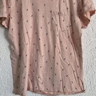 XS - Lost Minds shirt print streepjes flamingo (0826aj)