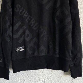 S - Superdry sweater zwart print (0926aj)