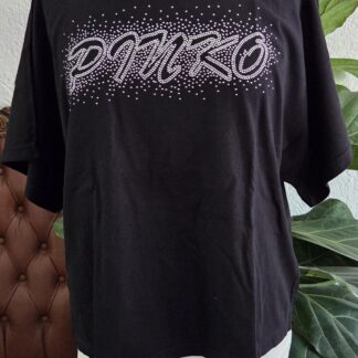 XS - Pinko shirt zwart zilver opdruk (0826meg)