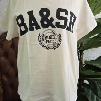 38 - BA&SH shirt roomwit zwart print (0826meg)