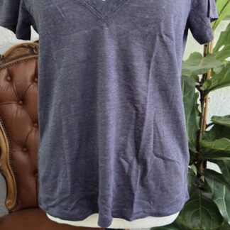 38 - Janice shirt V-hals dark blue (0826meg)