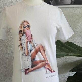 XS - Amour & Luxe shirt wit met print (0826meg)
