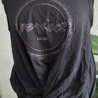 S - Liu Jo zwart shirt knoop met print (0826meg)