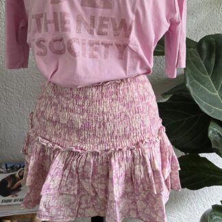170 - The New Society rok en shirt roze wit (0826meg)