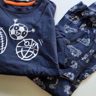122 128 - Hema pyjama blauw print (0926hat)