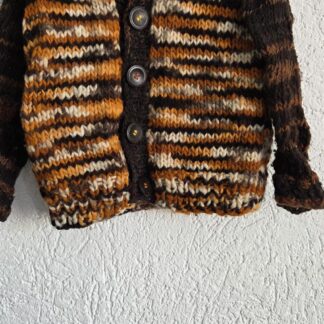 104 110 - Gebreid vest selfmade oranje bruin (0926hat)