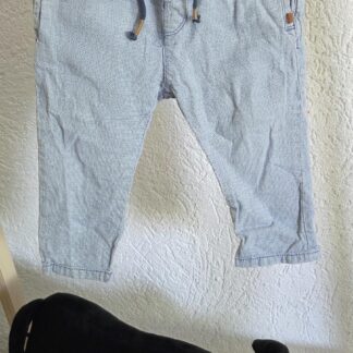 086 - Zara pantalon blauw wit (0926od)