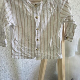 074 - Zeeman blousje streep wit beige (0926od)