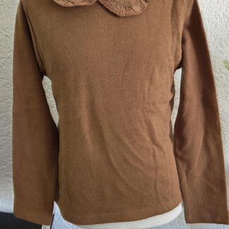 110 en 116 - Daily7 shirt kraagje in bruin nieuw (0926vee)