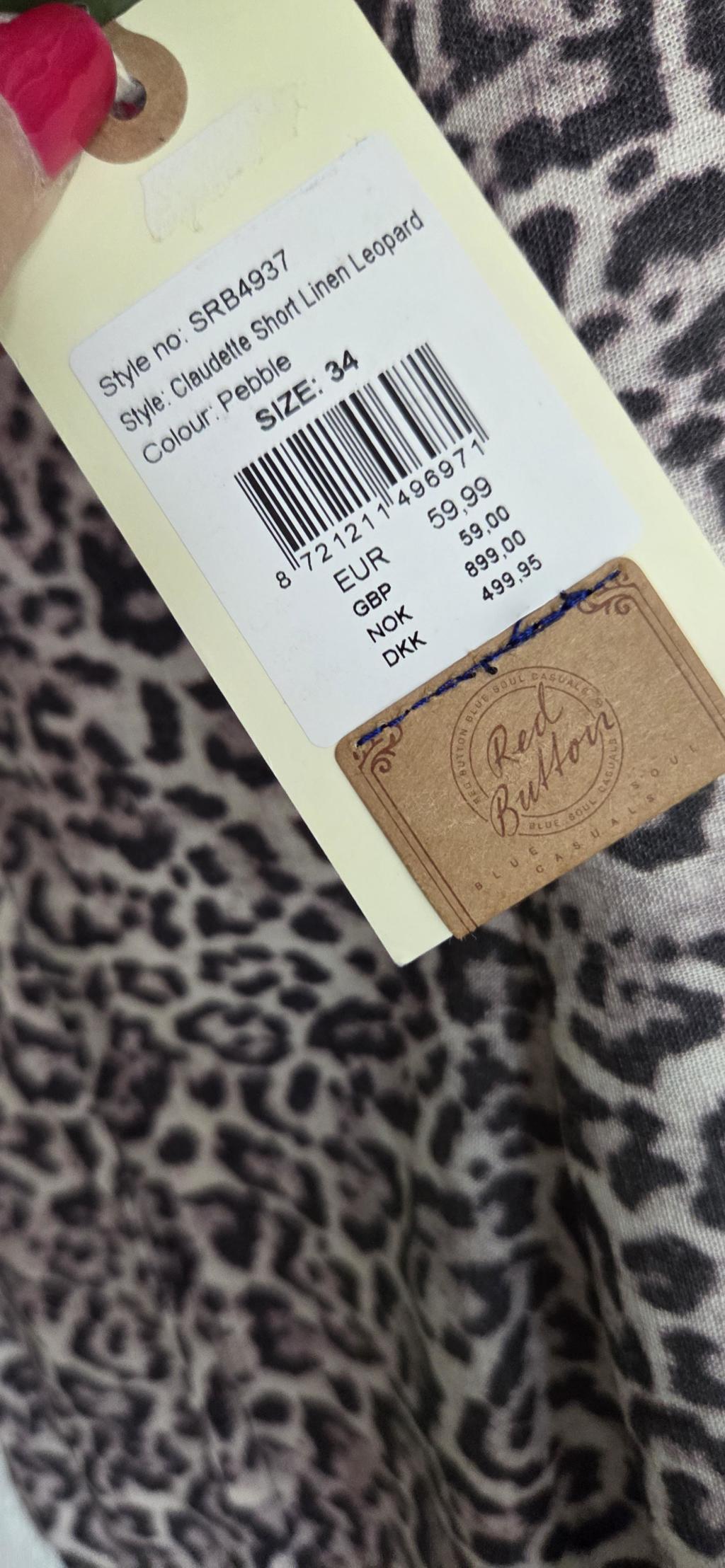 34 - Red Button short linnen leopard nieuw (0926sa) - Afbeelding 6