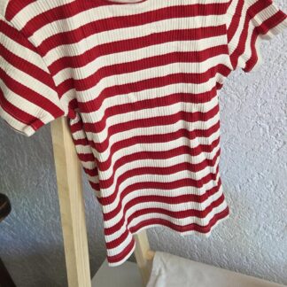 110 116 - Hema gestreept shirt rood (1026od)