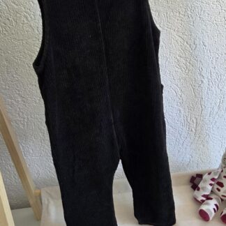 092 - H&M velours salopet zwart (1026od)