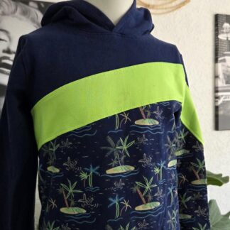 116 - Little President hoodie blauw groen (1026jac)