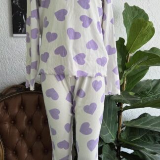 146 - C&A pyjama wit hartjes lila (1026jac)